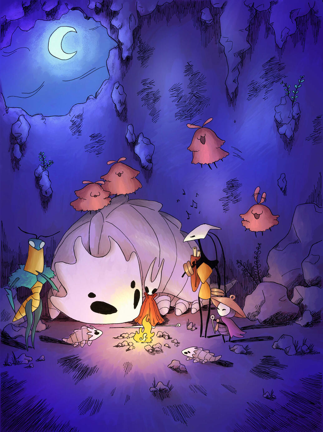 Silksong Around the Fire Print